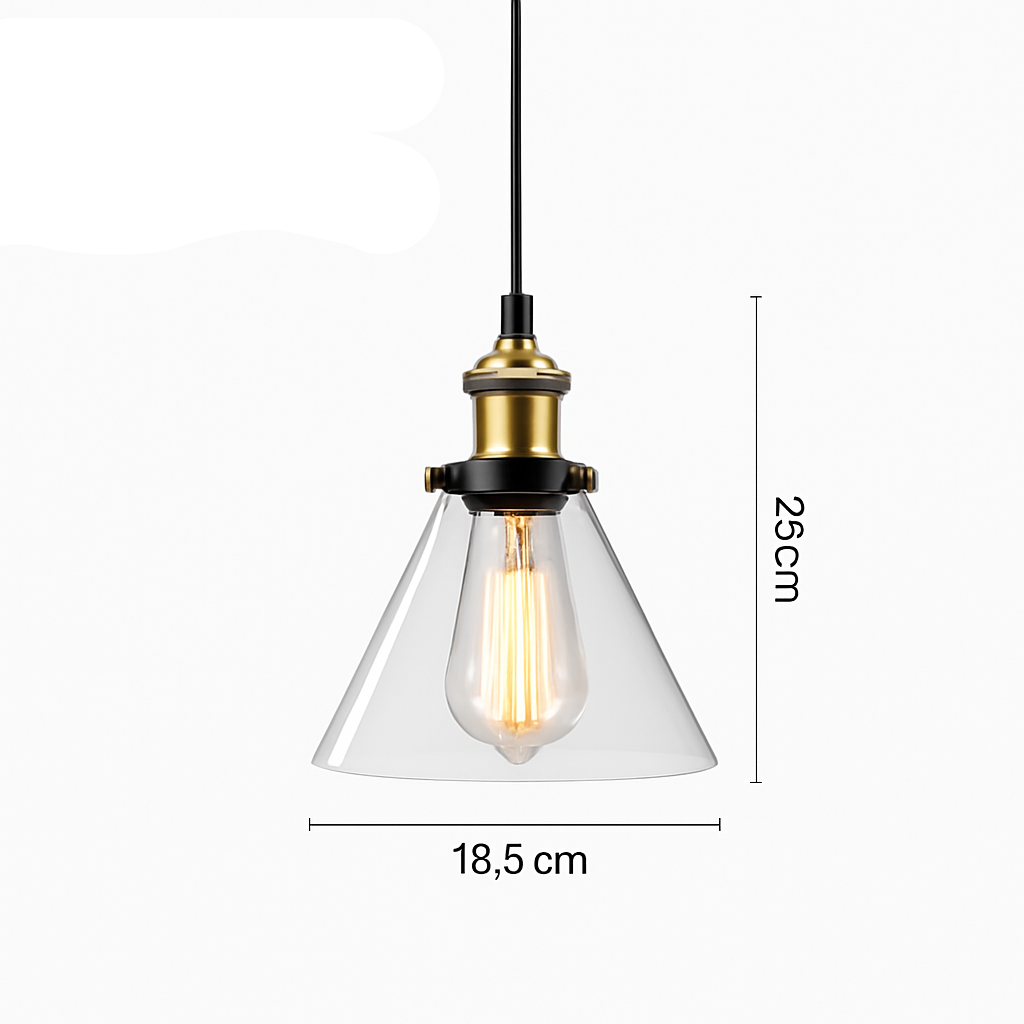 suspension vintage nordique en verre industriel pour bar