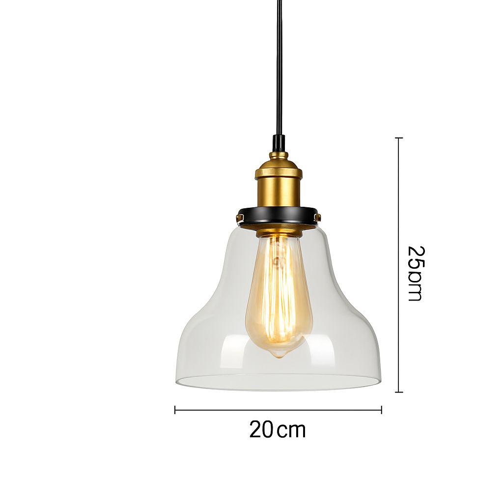 suspension vintage nordique en verre industriel pour bar