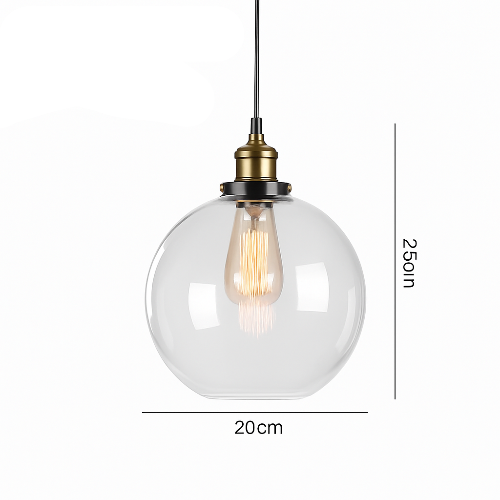 suspension vintage nordique en verre industriel pour bar