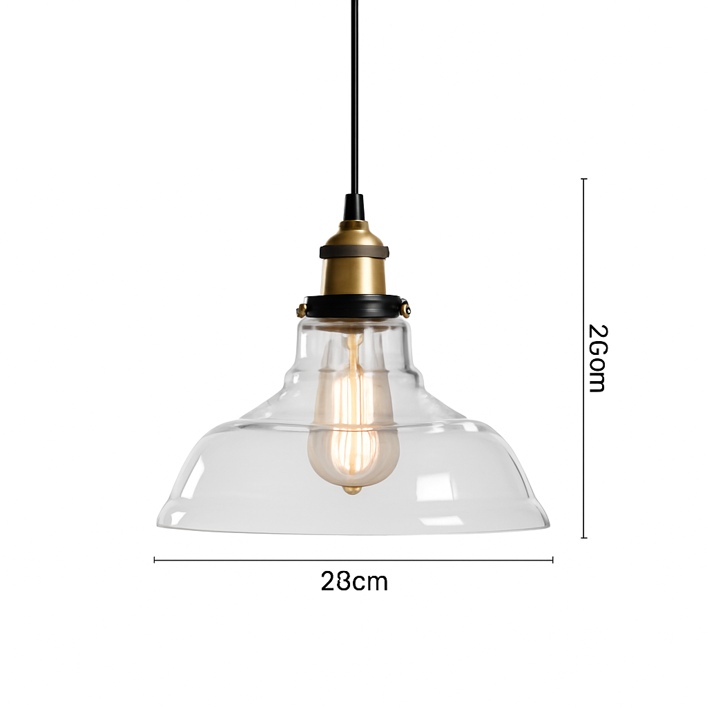 suspension vintage nordique en verre industriel pour bar