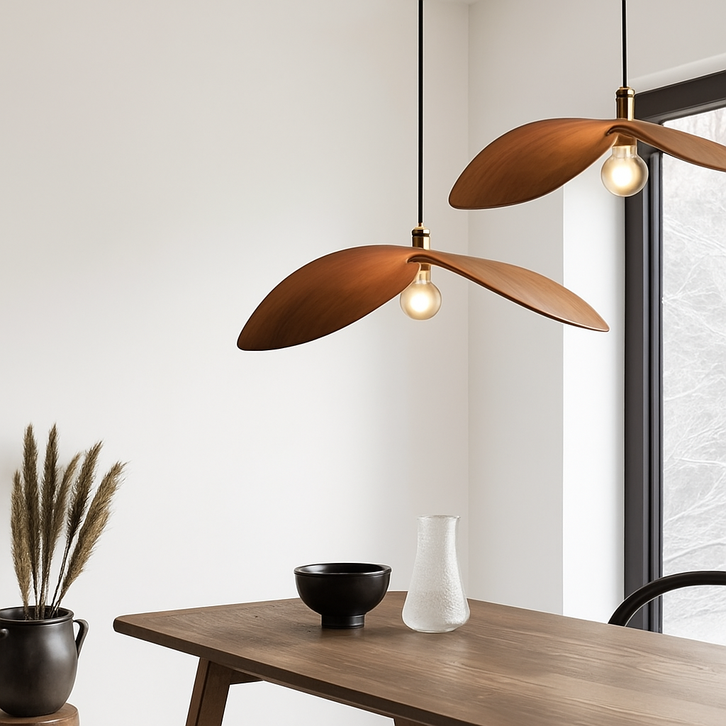 Vintage Wabi Sabi bois Art Led lustre chinois Zen salon de thé salle à manger décor à la maison suspension lumières Loft escaliers luminaire suspendu