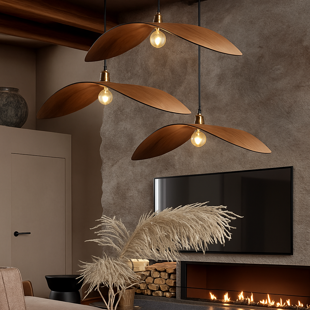Vintage Wabi Sabi bois Art Led lustre chinois Zen salon de thé salle à manger décor à la maison suspension lumières Loft escaliers luminaire suspendu